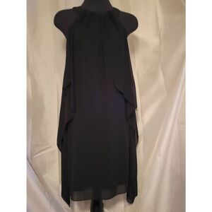 * * BADGELY MISCHKA Black Tent Style multi layer sheer dress